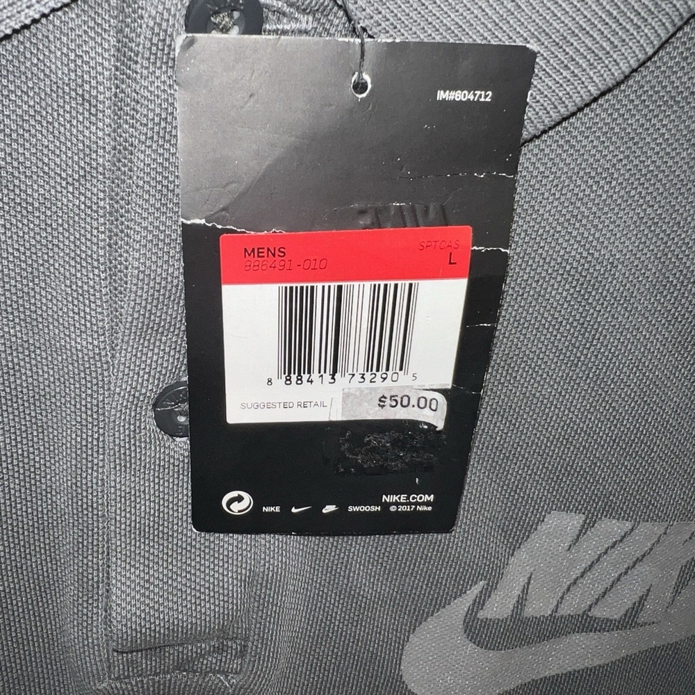 Nike Men's Sportswear Gray Washed Polo‎ (886491-010) Size Large - NWT - Picture 7 of 8
